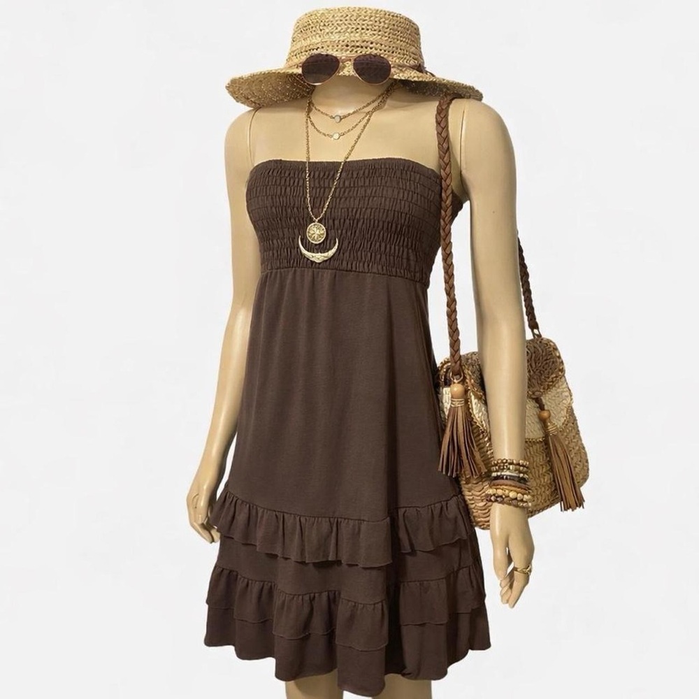 American Rag Brown Strapless Dress